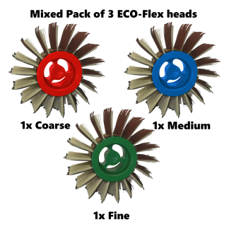 3 ECO-Flex Profile Sanding Heads - Coarse Medium & Fine Grit